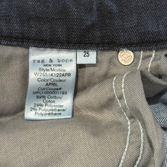 Rag & Bone Skinny Jeans Size 25 Dark Blue Denim - Picture 4 of 6